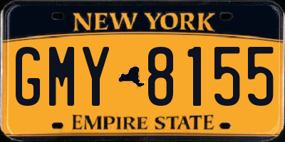 NY license plate GMY8155