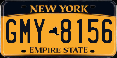 NY license plate GMY8156