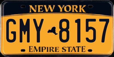 NY license plate GMY8157