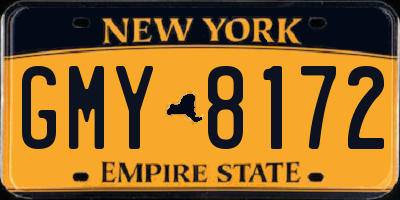 NY license plate GMY8172