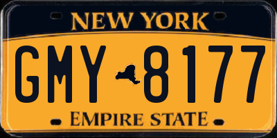NY license plate GMY8177
