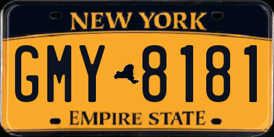 NY license plate GMY8181