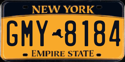 NY license plate GMY8184