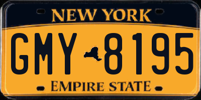 NY license plate GMY8195