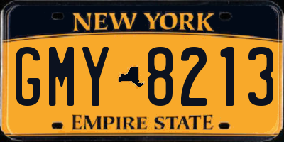 NY license plate GMY8213