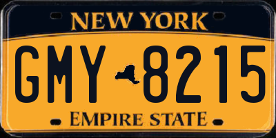 NY license plate GMY8215