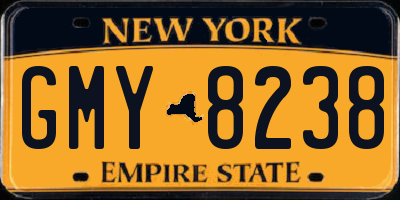 NY license plate GMY8238