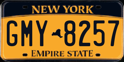 NY license plate GMY8257