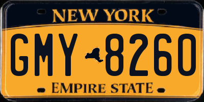 NY license plate GMY8260