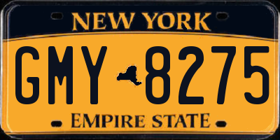NY license plate GMY8275