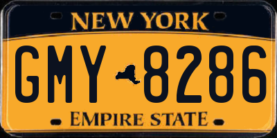 NY license plate GMY8286