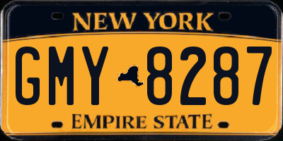 NY license plate GMY8287