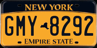 NY license plate GMY8292
