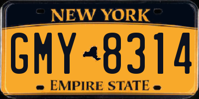 NY license plate GMY8314