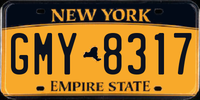 NY license plate GMY8317