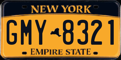 NY license plate GMY8321