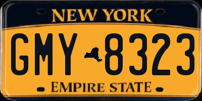 NY license plate GMY8323
