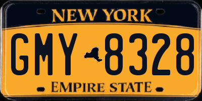 NY license plate GMY8328