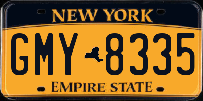 NY license plate GMY8335