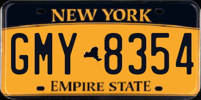 NY license plate GMY8354
