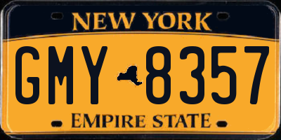 NY license plate GMY8357