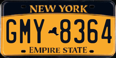 NY license plate GMY8364