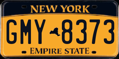 NY license plate GMY8373