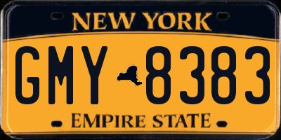 NY license plate GMY8383