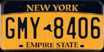 NY license plate GMY8406