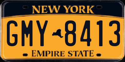 NY license plate GMY8413