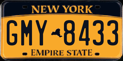 NY license plate GMY8433