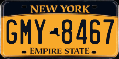 NY license plate GMY8467