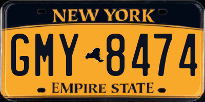 NY license plate GMY8474