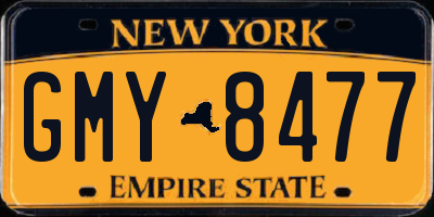 NY license plate GMY8477