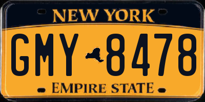 NY license plate GMY8478