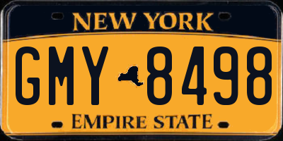 NY license plate GMY8498