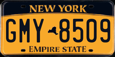 NY license plate GMY8509