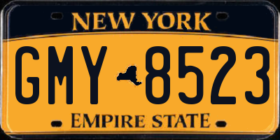 NY license plate GMY8523