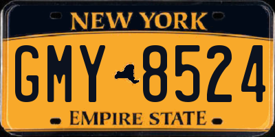 NY license plate GMY8524