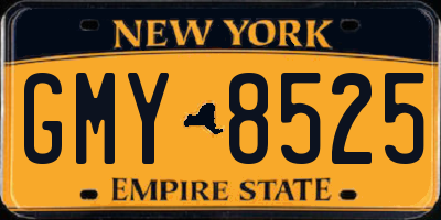 NY license plate GMY8525