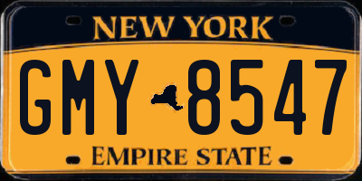 NY license plate GMY8547