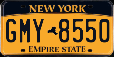 NY license plate GMY8550