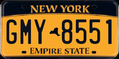 NY license plate GMY8551