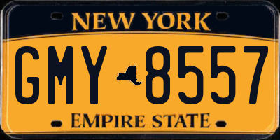 NY license plate GMY8557