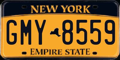 NY license plate GMY8559