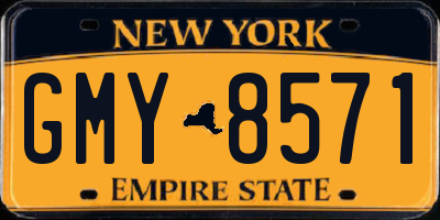 NY license plate GMY8571