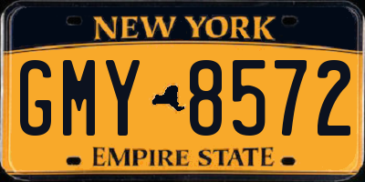 NY license plate GMY8572