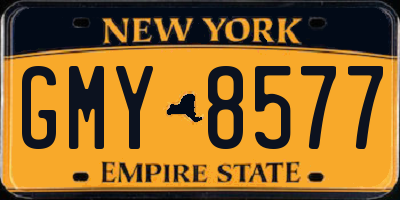 NY license plate GMY8577