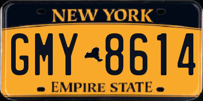 NY license plate GMY8614