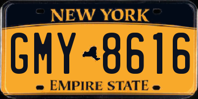 NY license plate GMY8616